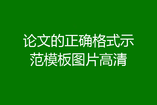 论文的正确格式示范模板图片高清