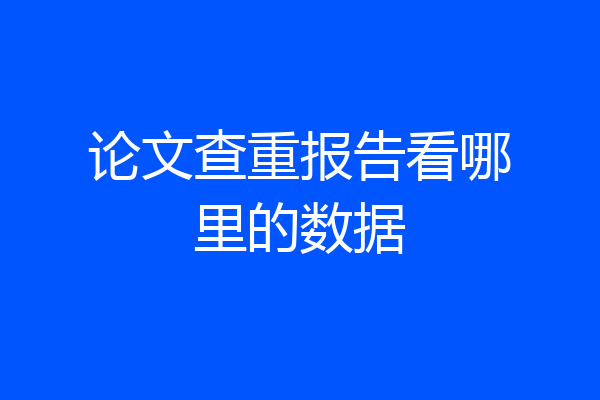 论文查重报告看哪里的数据
