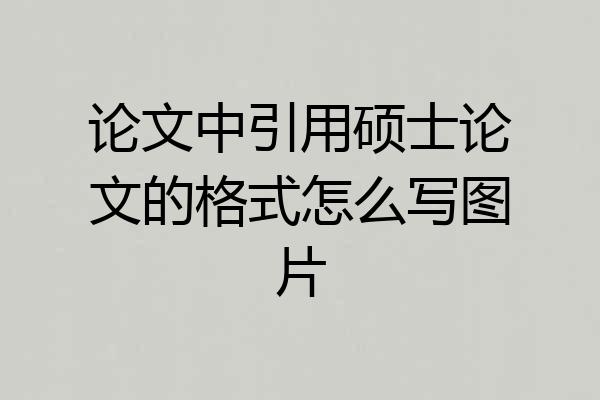 论文中引用硕士论文的格式怎么写图片