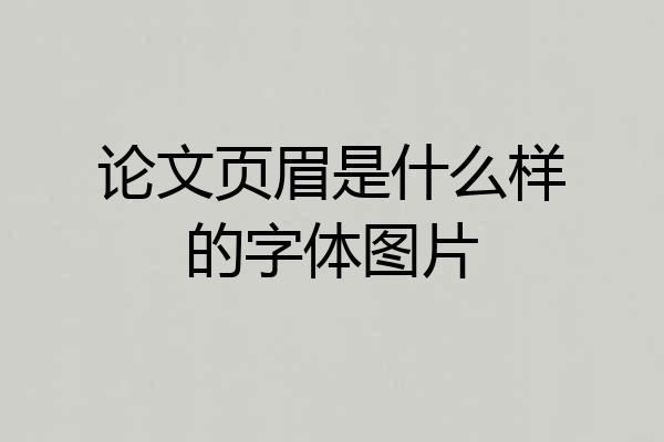 论文页眉是什么样的字体图片
