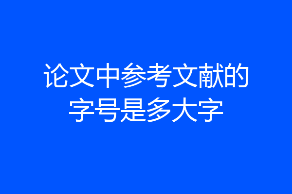 论文中参考文献的字号是多大字