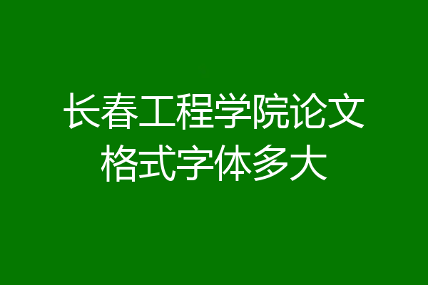 长春工程学院论文格式字体多大