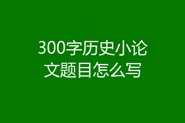 300字历史小论文题目怎么写