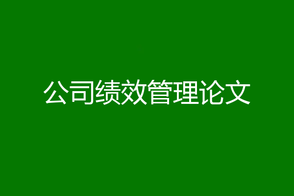 公司绩效管理论文