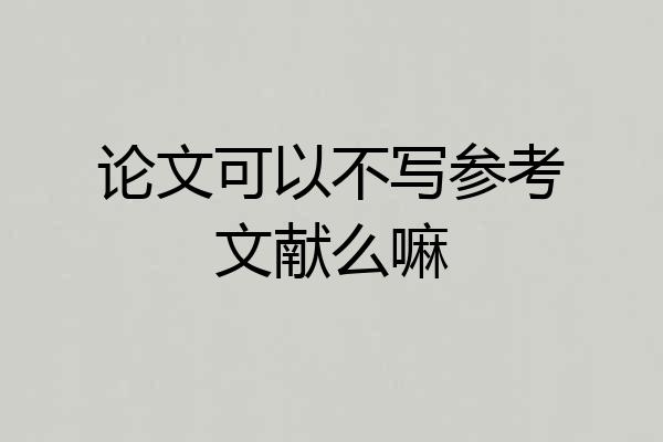 论文可以不写参考文献么嘛
