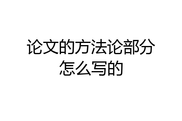 论文的方法论部分怎么写的