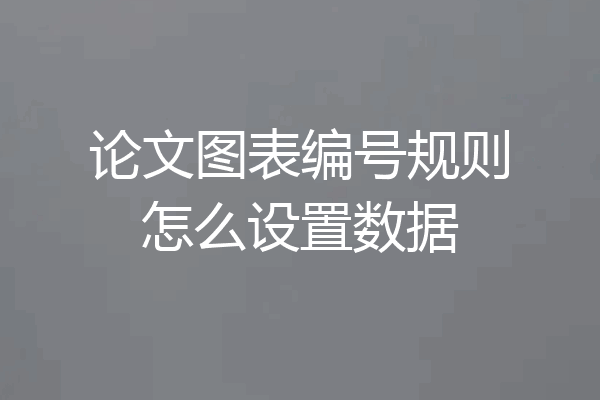 论文图表编号规则怎么设置数据