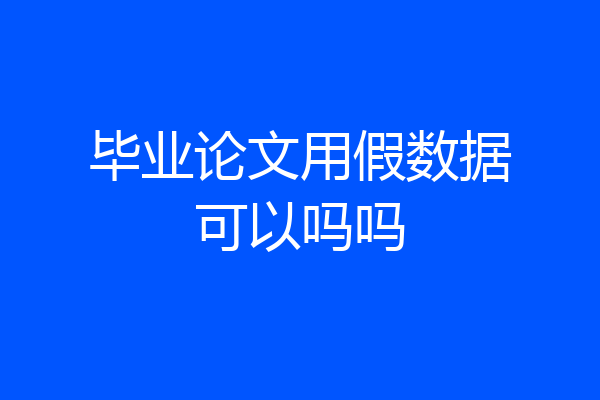 毕业论文用假数据可以吗吗