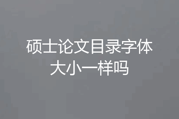 硕士论文目录字体大小一样吗