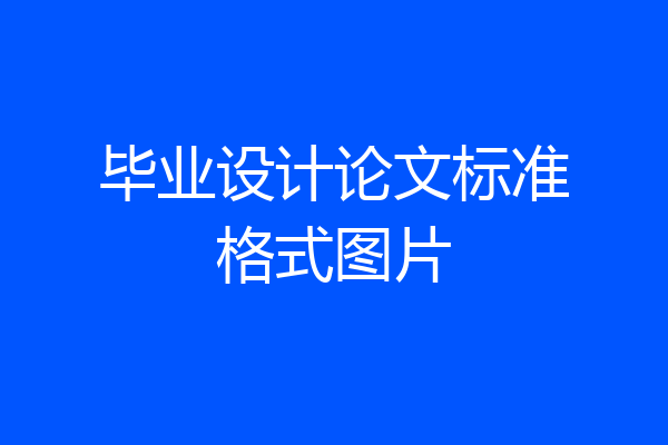 毕业设计论文标准格式图片