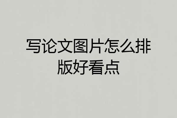 写论文图片怎么排版好看点