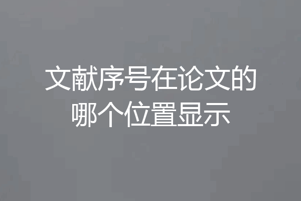 文献序号在论文的哪个位置显示