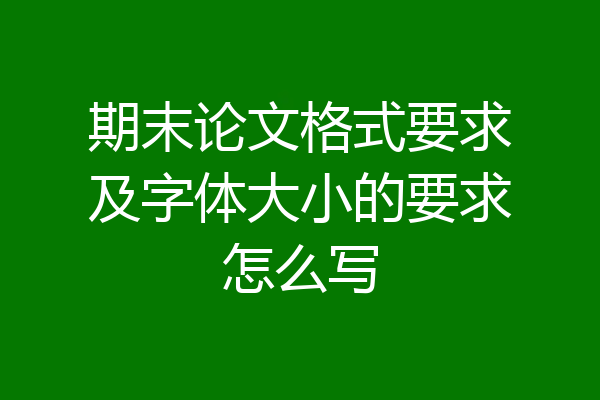 期末论文格式要求及字体大小的要求怎么写