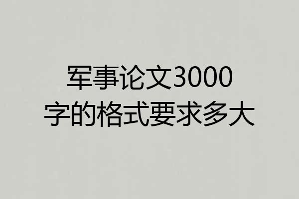 军事论文3000字的格式要求多大