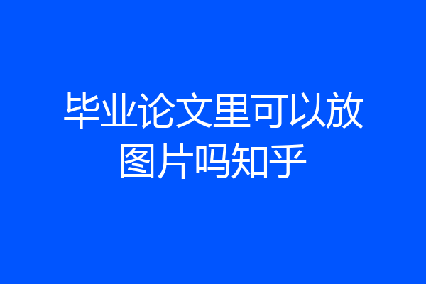 毕业论文里可以放图片吗知乎