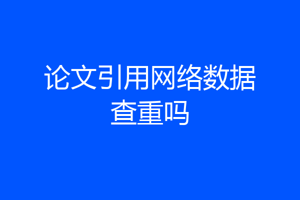 论文引用网络数据查重吗