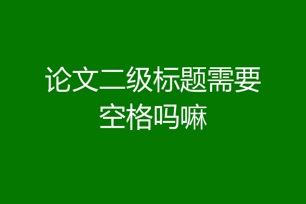 论文二级标题需要空格吗嘛