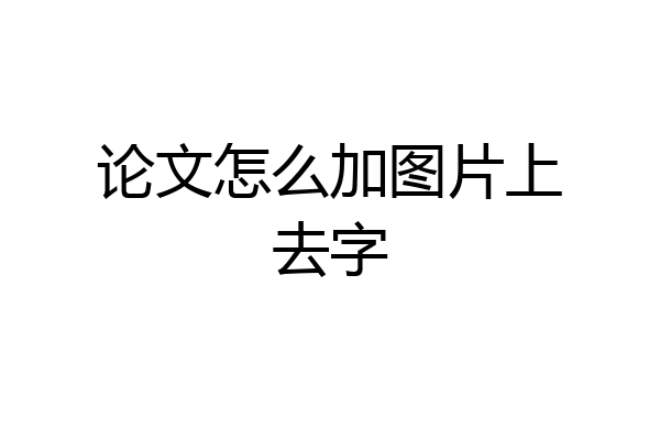 论文怎么加图片上去字