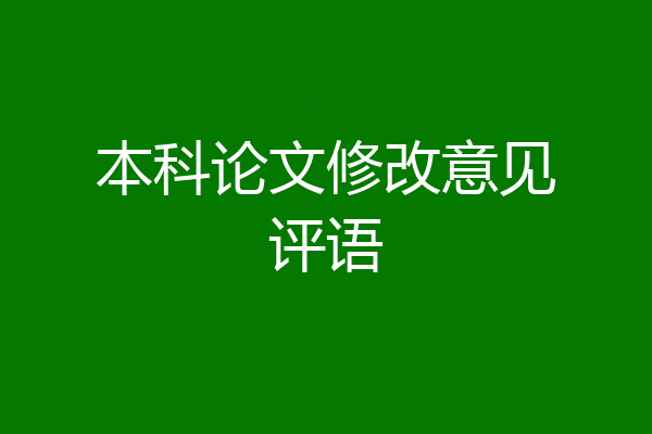 本科论文修改意见评语