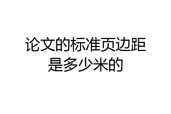 论文的标准页边距是多少米的