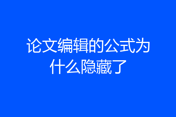 论文编辑的公式为什么隐藏了