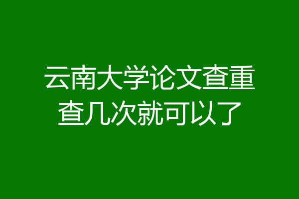 云南大学论文查重查几次就可以了