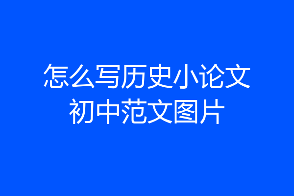 怎么写历史小论文初中范文图片