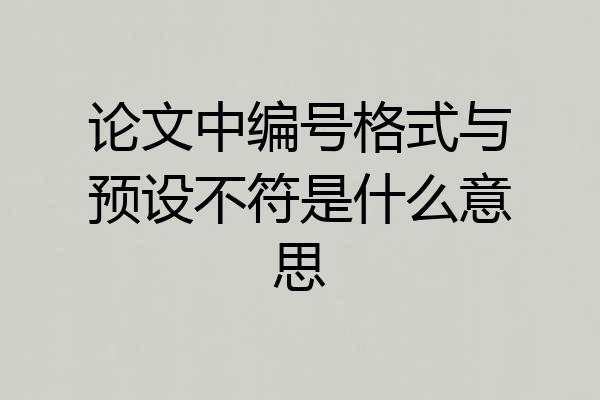 论文中编号格式与预设不符是什么意思