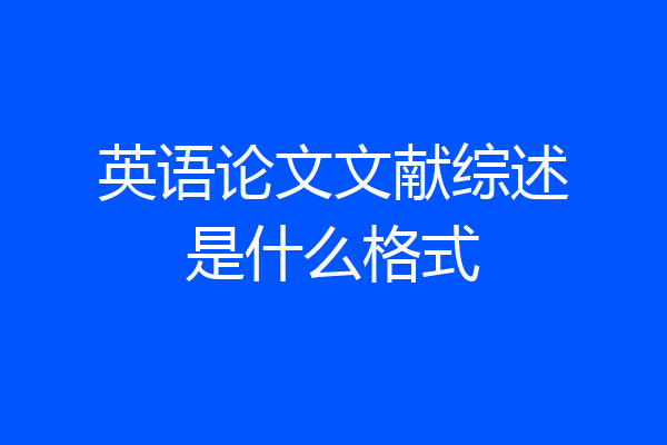 英语论文文献综述是什么格式