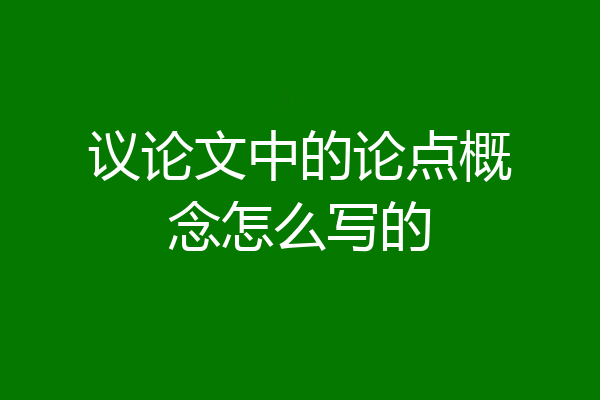 议论文中的论点概念怎么写的