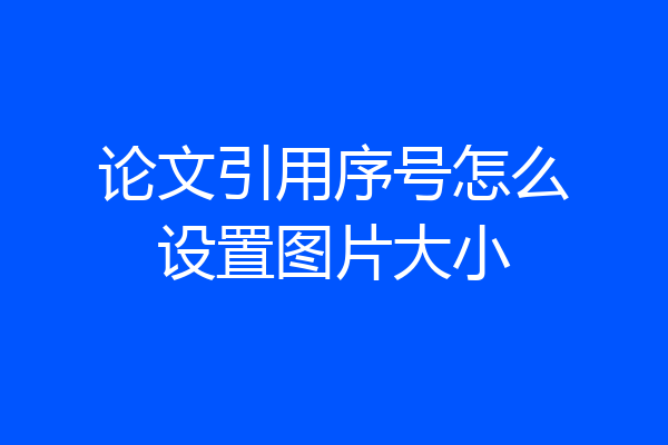 论文引用序号怎么设置图片大小