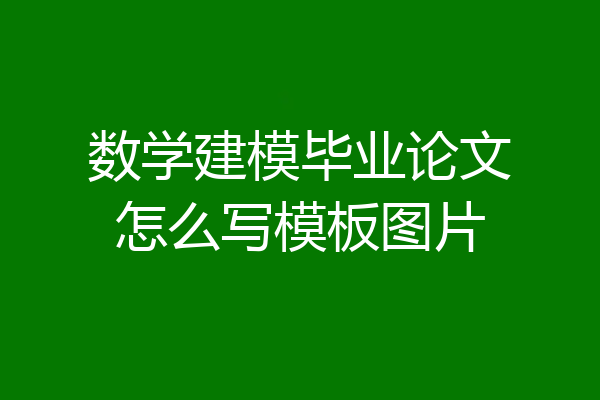 数学建模毕业论文怎么写模板图片