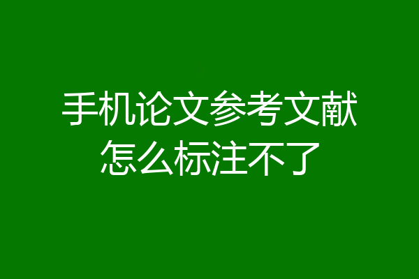 手机论文参考文献怎么标注不了