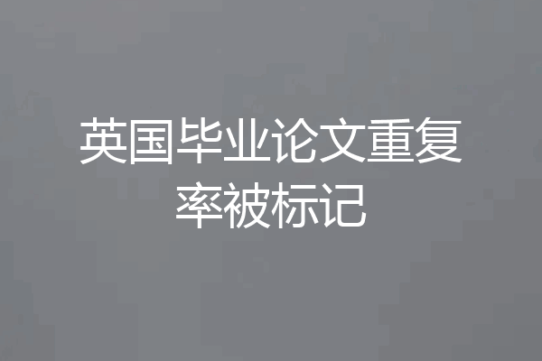 英国毕业论文重复率被标记