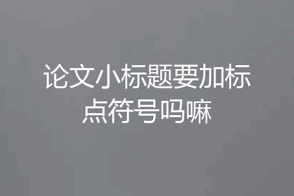 论文小标题要加标点符号吗嘛