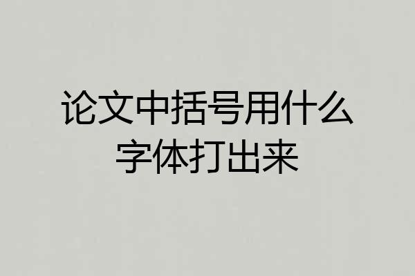 论文中括号用什么字体打出来