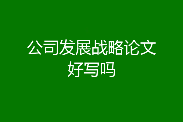公司发展战略论文好写吗