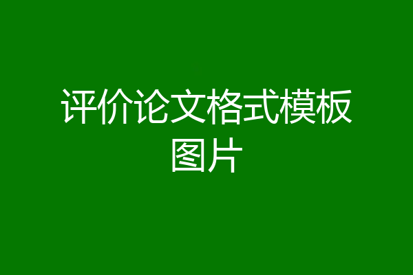 评价论文格式模板图片