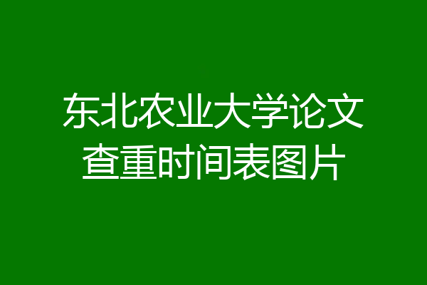 东北农业大学论文查重时间表图片