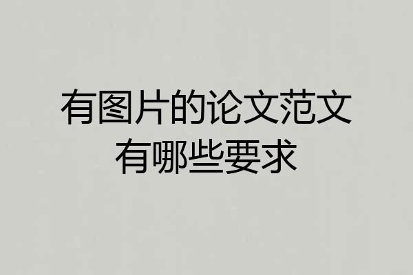 有图片的论文范文有哪些要求
