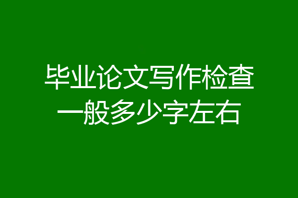 毕业论文写作检查一般多少字左右