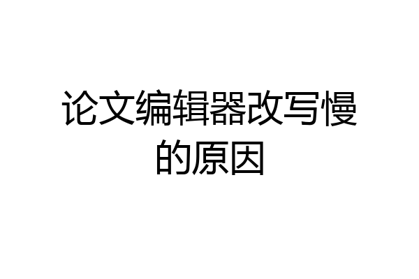 论文编辑器改写慢的原因