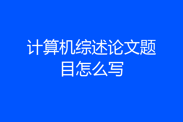 计算机综述论文题目怎么写