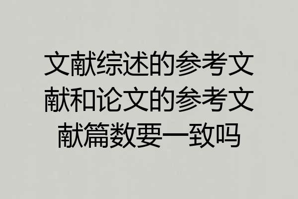 文献综述的参考文献和论文的参考文献篇数要一致吗