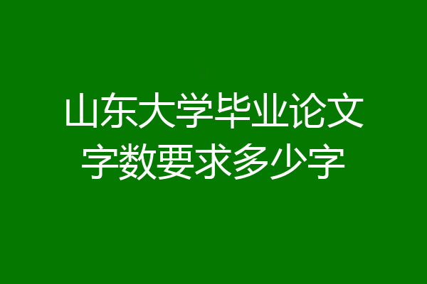 山东大学毕业论文字数要求多少字