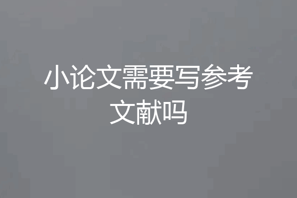 小论文需要写参考文献吗