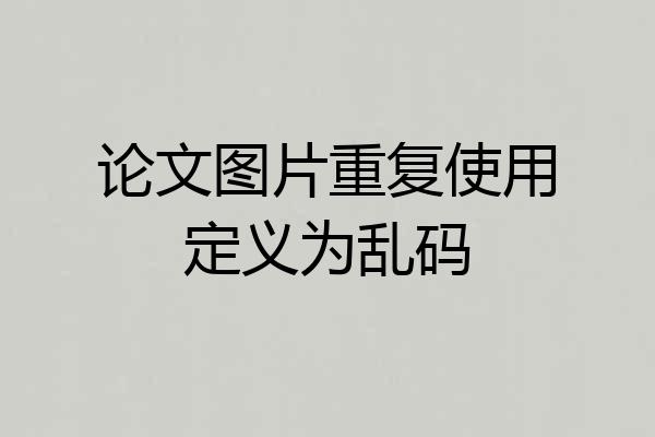 论文图片重复使用定义为乱码