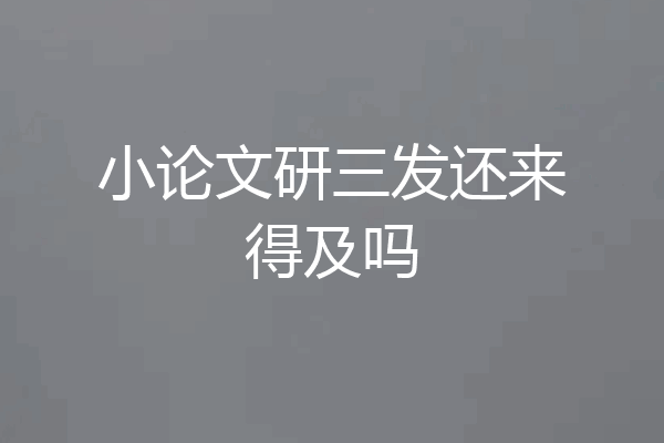 小论文研三发还来得及吗