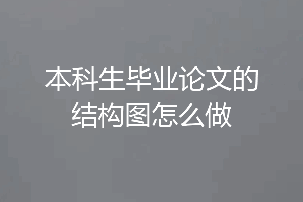 本科生毕业论文的结构图怎么做