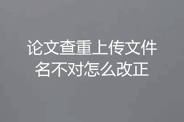论文查重上传文件名不对怎么改正